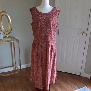 Universal Thread Smock Top Rust Floral Midi Dress